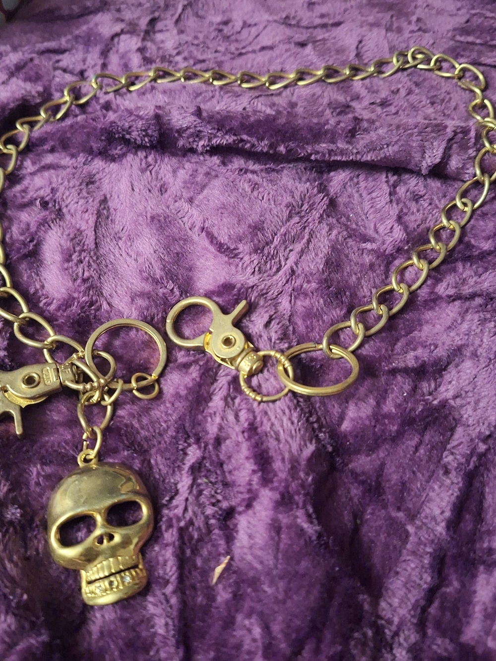 Gold Skull Pants Chain